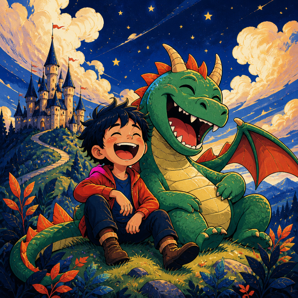 Couverture exemple : Max et le dragon qui riait